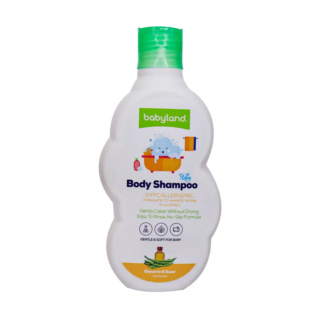 Babyland-Body-Shampoo-for-Kids-with-Glycerin-and-Guar-200ml.jpg شامپو بدن کودک حاوی گلیسیرین و گوار بیبی لند - Image 1