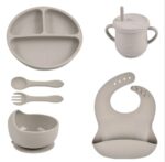 ست ظرف و پیشبند سیلیکونی نوزاد